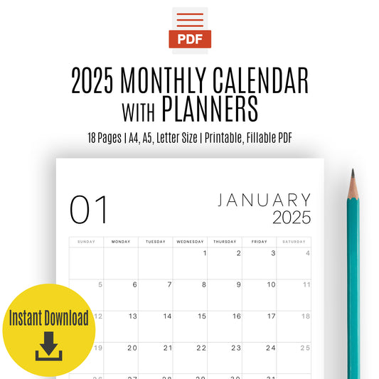 2025 Digital Planner PDF - Complete Daily, Weekly, and Monthly Organizer