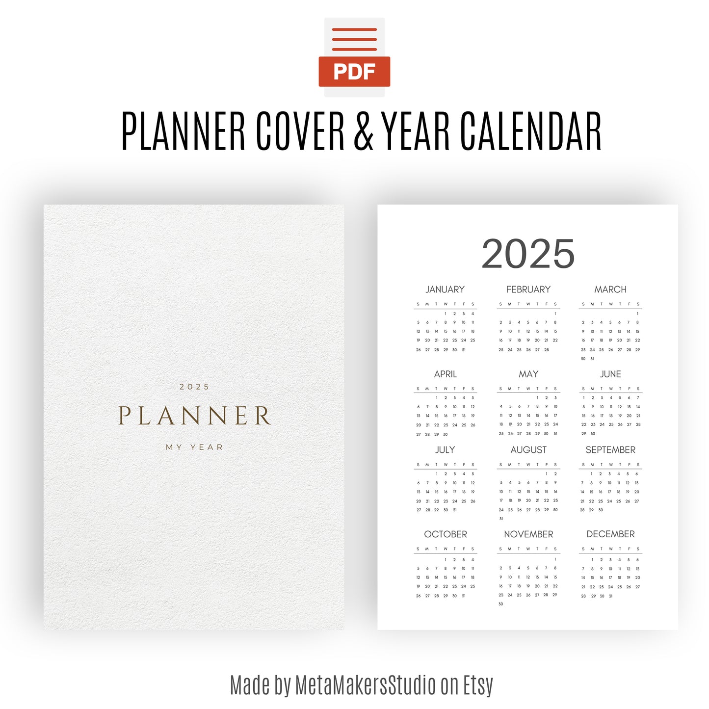 2025 Digital Planner PDF - Complete Daily, Weekly, and Monthly Organizer