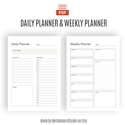 2025 Digital Planner PDF - Complete Daily, Weekly, and Monthly Organizer